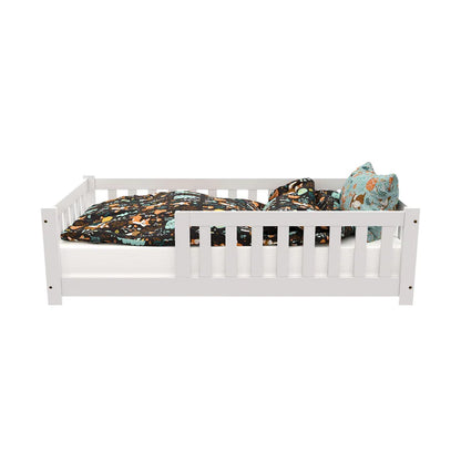 Kinderbett Naya 80x160 cm mit Lattenrost & Rausfallschutz - Weiss