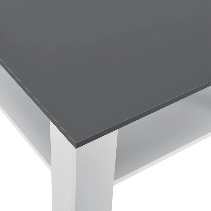Couchtisch 60x60 cm Weiss Dunkelgrau