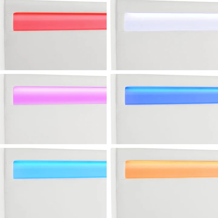 LED Polsterbett Sevilla 140 x 200 cm Lattenrost weiss