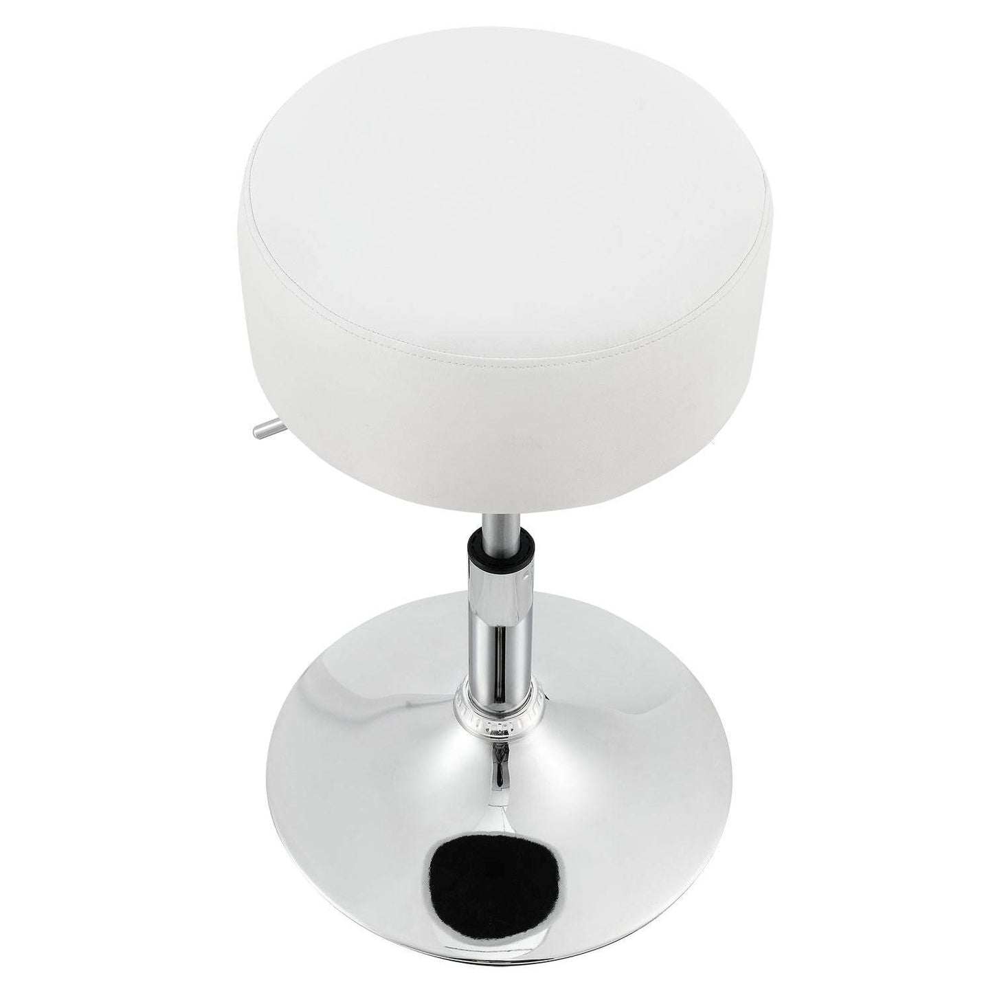 Schminktisch-Hocker Höhenverstellbar Tonia Weiss-Silber - Palo24