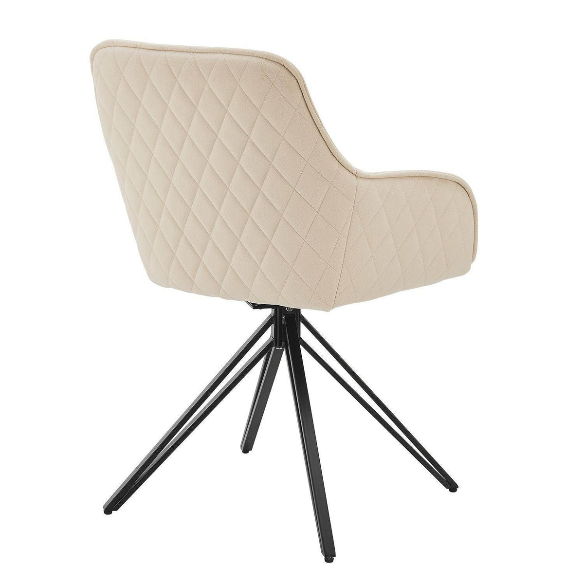 Esszimmerstuhl Drehstuhl Clyde mit Armlehne Samt Beige - Palo24