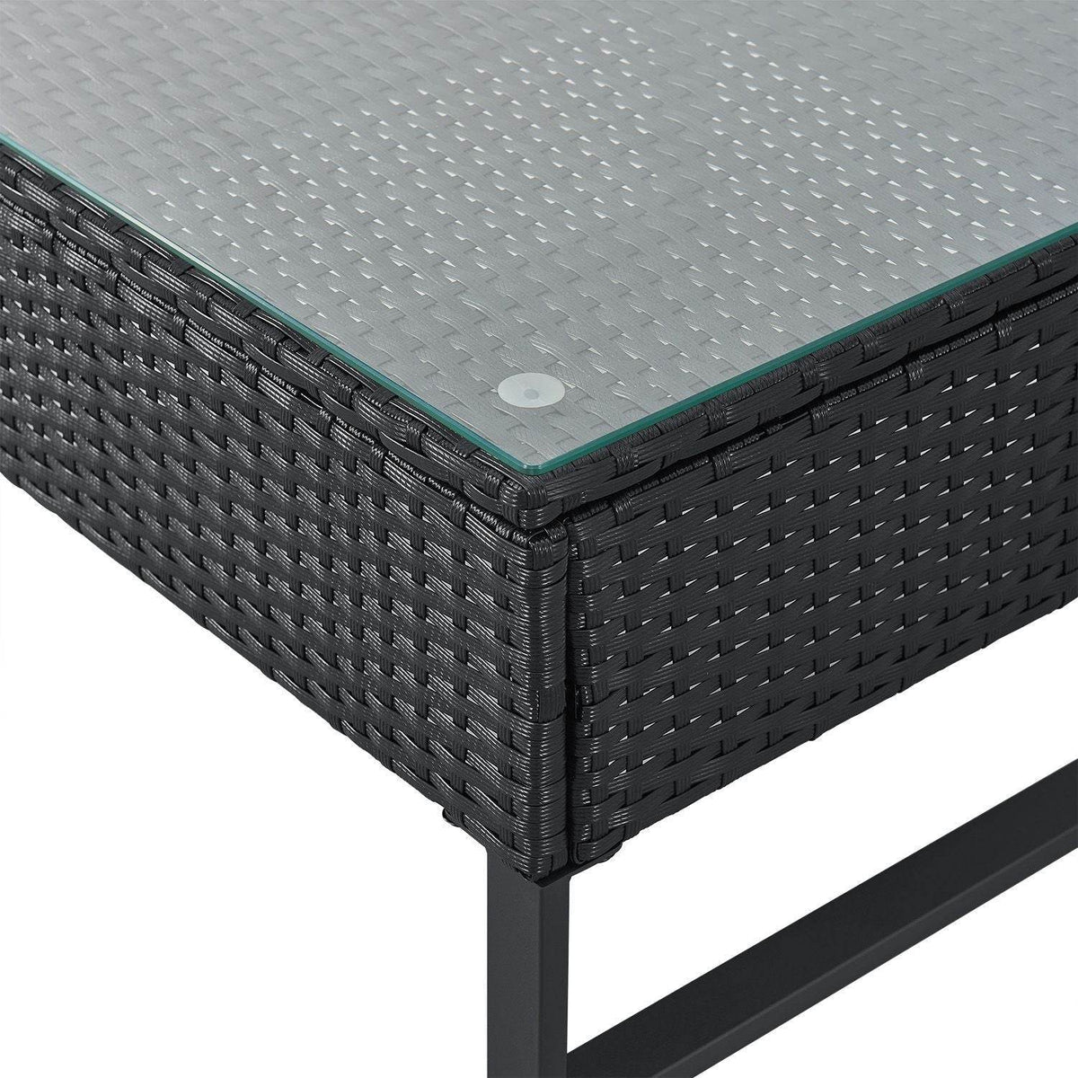 Modulare Polyrattan Lounge Santorini Schwarz - Palo24