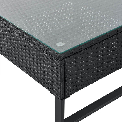 Modulare Polyrattan Lounge Santorini Schwarz - Palo24