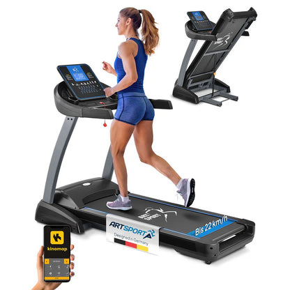Laufband Speedrunner 7000 Kino-Map-Funktion, 22 km/h Geschwindigkeit & 48 Programmen