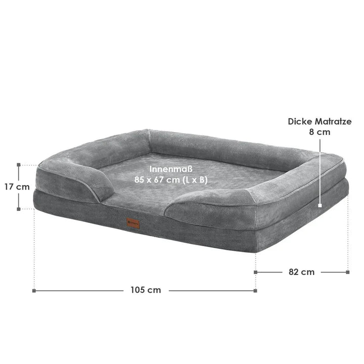 Hundebett Sheena XL Orthopädisches Haustierbett Grau - Palo24