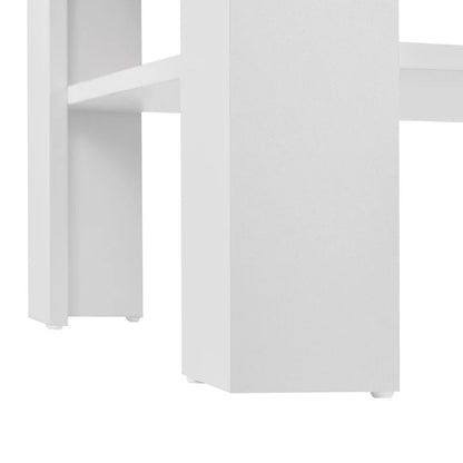 Couchtisch in Weiss mit Holzoptik 60x60 cm