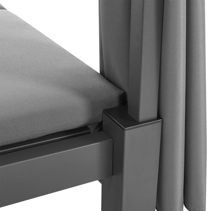 Transat double lounge bed Crète - transat avec toit en gris