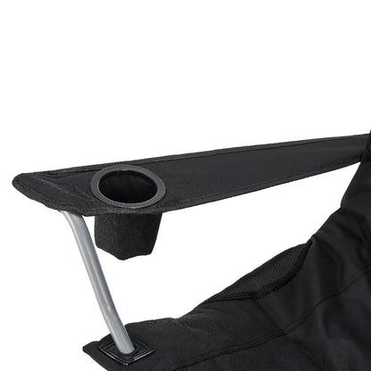 Chaise de camping Lido Noir Chaise pliante rembourrée avec porte-gobelet et sac