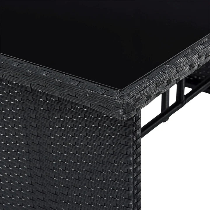 Polyrattan Lounge Manacor Gartenmöbel-Set Schwarz/Creme