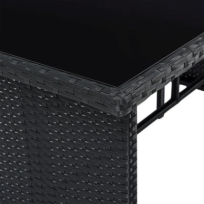 Polyrattan Lounge Manacor Gartenmöbel-Set Schwarz/Creme