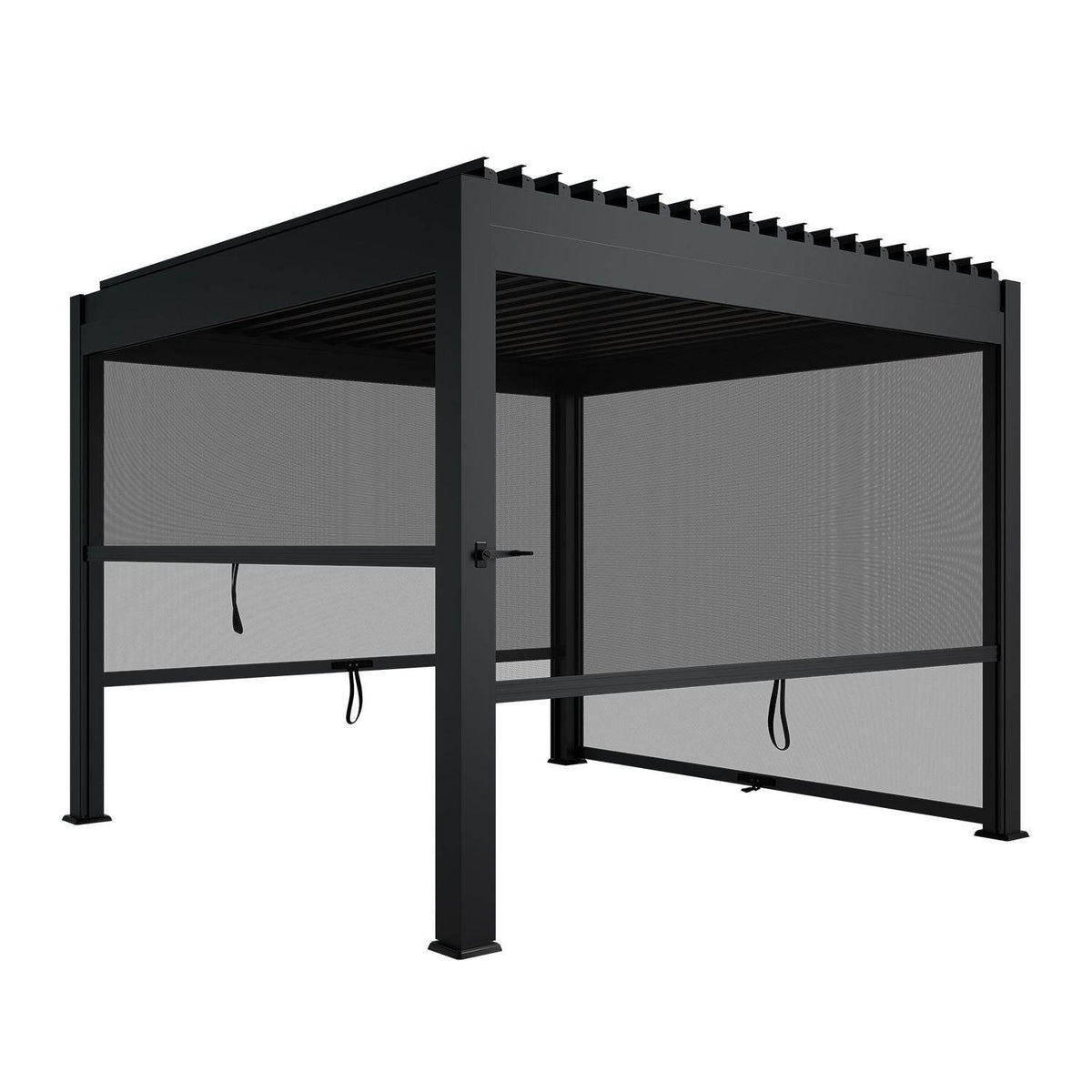 Lamellendach Tahiti 3x3 m mit verstellbaren Lamellen Anthrazit - Palo24