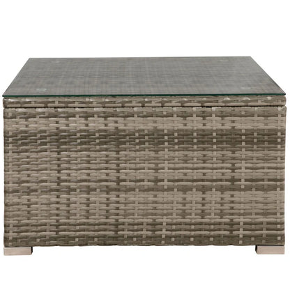 Polyrattan Lounge Sitzgruppe Nassau beige-grau mit Bezügen in Dunkelgrau