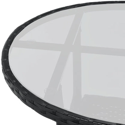 Set da balcone in polyrattan da 3 pezzi Bayamo nero/grigio