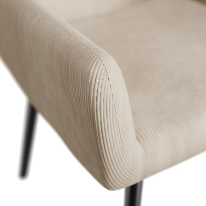 Ohrensessel Relaxsessel Cord mit Hocker Beige