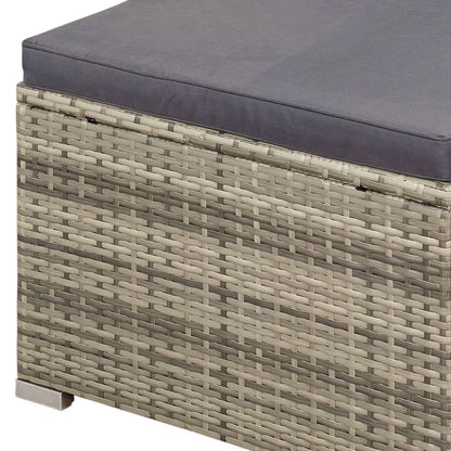Salon en polyrotin Punta Cana L gris chiné et housses gris foncé