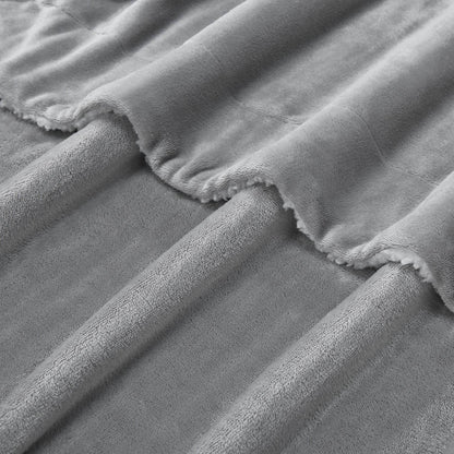 Fleecedecke 220x240 cm 2-Seitig Hellgrau - Palo24