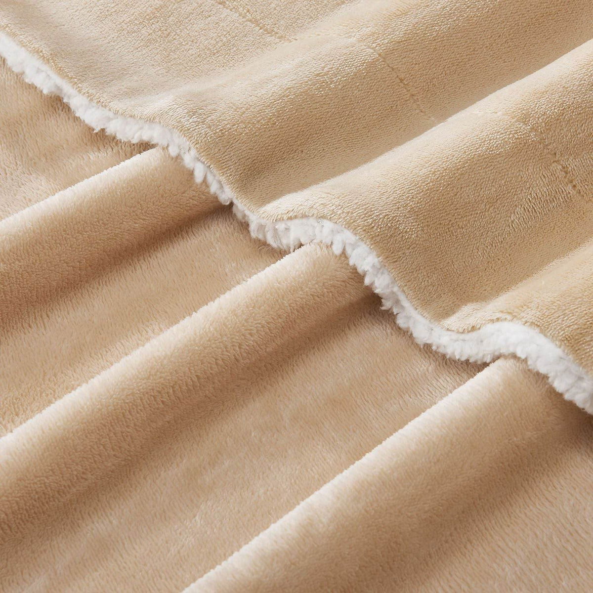 Fleecedecke 150x200 cm 2-Seitig Sand - Palo24