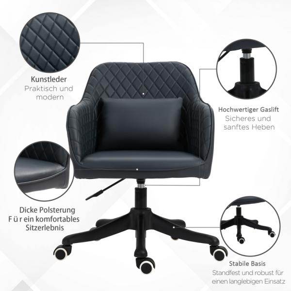 Massage Bürostuhl Drehstuhl mit Vibrationsfunktion PU Anthrazitgrau - Palo24