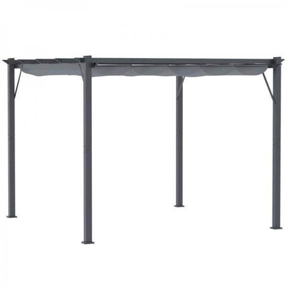 Pavillon Pergola mit Schiebedach Alu Grau 3 x 3 m - Palo24