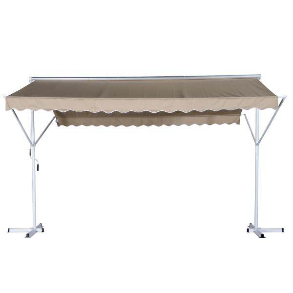 Standmarkise Gartenmarkise mit Faltarm Creme 3m x 3m - Palo24