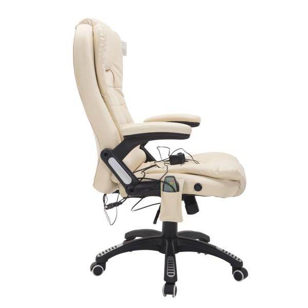 Bürosessel Massage und Wärmefunktion Gaming Stuhl Creme - Palo24