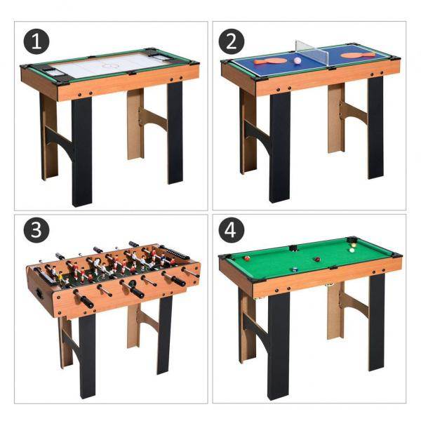 4 in 1 Multi Spieltisch Tischfussball, Tischtennis, Hockey und Billard - Palo24