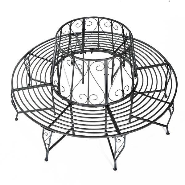 Baumbank Rundbank 360° Gartenbank Sitzbank Baumbänke Metall ?160cm - Palo24