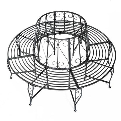 Baumbank Rundbank 360° Gartenbank Sitzbank Baumbänke Metall ?160cm - Palo24