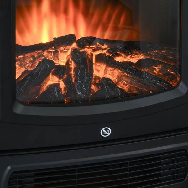 Elektrokamin 1000 W/2000 W mit Flammeneffekt Schwarz - Palo24