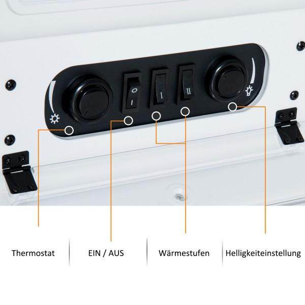 Elektrokamin Kaminofen Metall Glas Weiss - Palo24