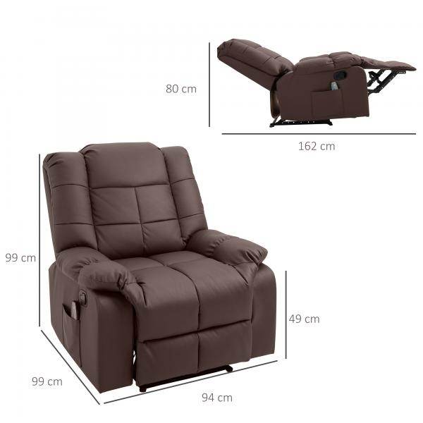 Massagesessel Fernsehsessel Relaxsessel mit Massagefunktion Holz Metall Schaumstoff Braun - Palo24