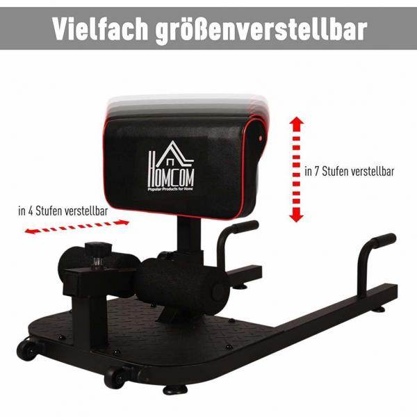 Kniebeugentrainer Beintrainer 3in1 Trainer verstellbar rollbar bis 120 kg Schwarz - Palo24