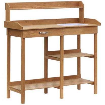 Pflanztisch mit Wanne Tannenholz H112cm Natur - Palo24