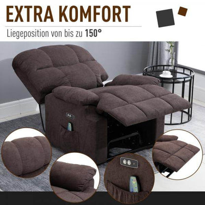 Massagesessel mit Wärmefunktion USB-Anschluss Braun - Palo24