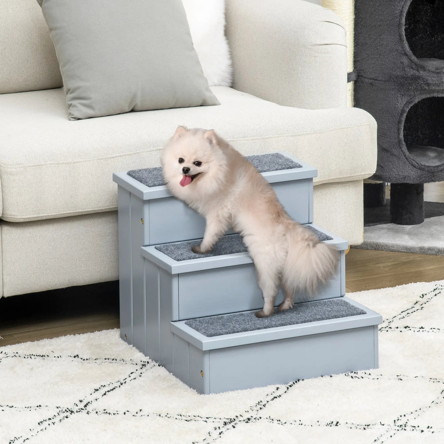 Hundetreppe Haustiertreppe Einstiegshilfe Grau4