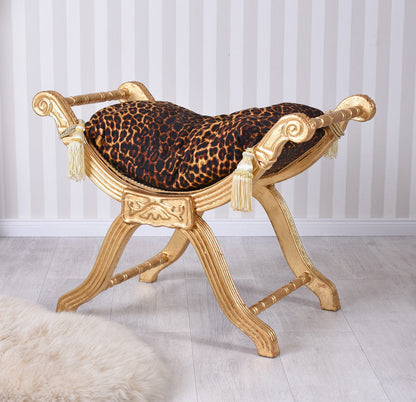 BAROCKE SITZGONDEL HOCKER LOUIS XV ANTIK SHABBY