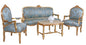 SITZGRUPPE BAROCK SALONGARNITUR SOFA & ZWEI SESSEL TISCH