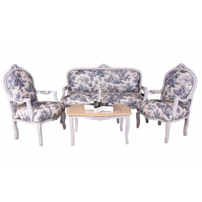 SITZGRUPPE BAROCK SALONGARNITUR SOFA & ZWEI SESSEL TISCH - Palo24