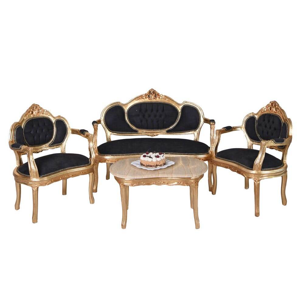 SOFAGARNITUR SITZGRUPPE BAROCK SOFA SESSEL COUCHTISCH - Palo24