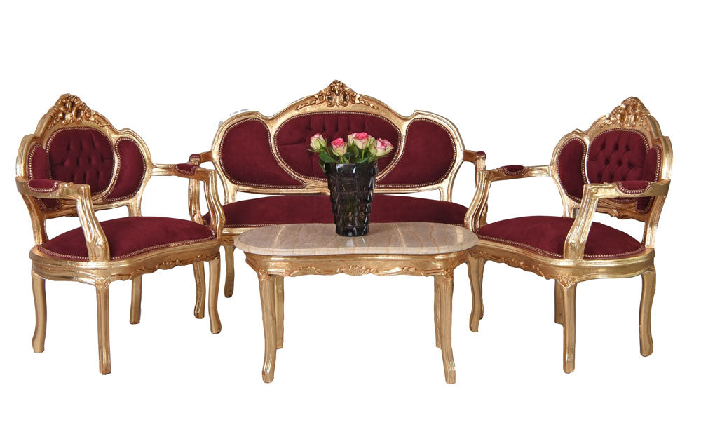SOFAGARNITUR SITZGRUPPE BAROCK SOFA SESSEL COUCHTISCH