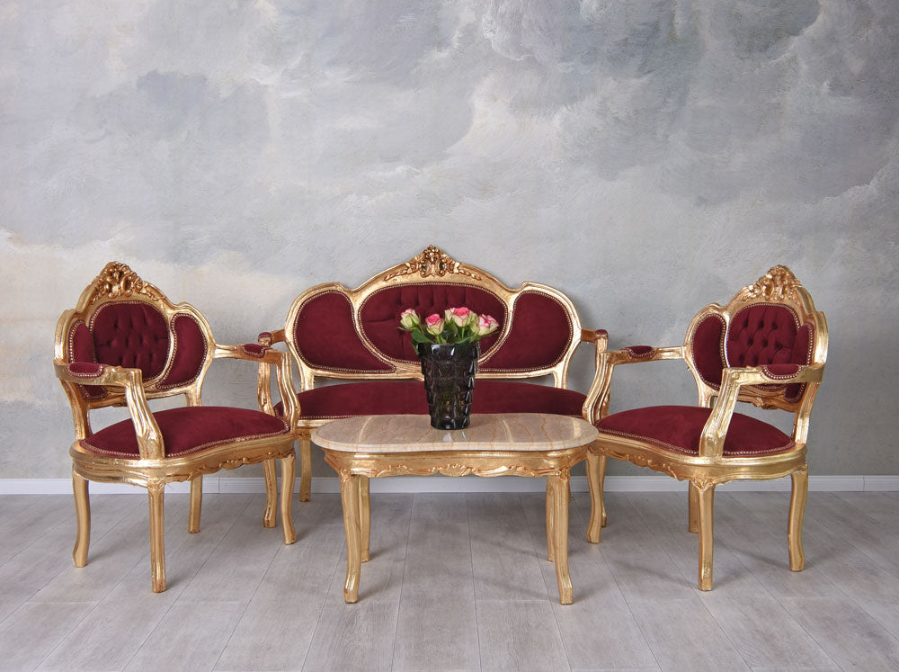 SOFAGARNITUR SITZGRUPPE BAROCK SOFA SESSEL COUCHTISCH