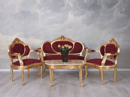 SOFAGARNITUR SITZGRUPPE BAROCK SOFA SESSEL COUCHTISCH