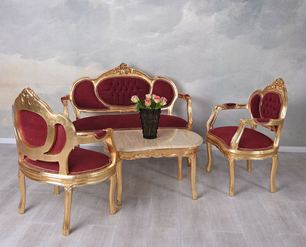 SOFAGARNITUR SITZGRUPPE BAROCK SOFA SESSEL COUCHTISCH