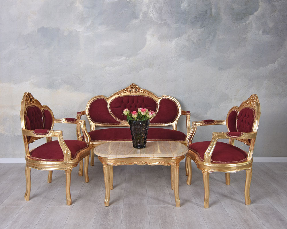 SOFAGARNITUR SITZGRUPPE BAROCK SOFA SESSEL COUCHTISCH