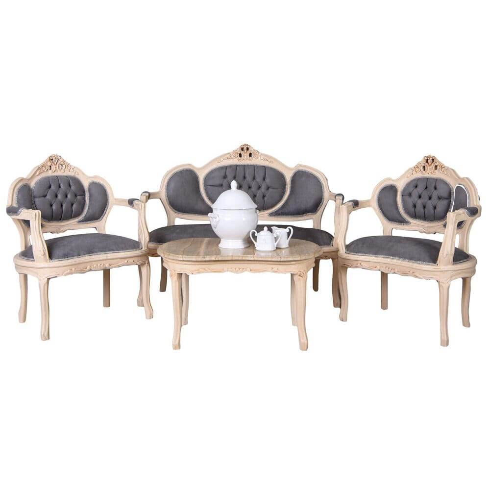 SOFAGARNITUR SITZGRUPPE BAROCK SOFA SESSEL COUCHTISCH - Palo24