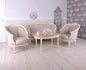 GROUPE DE SIÈGES ENSEMBLE DE SALON BAROQUE CANAPÉ ET DEUX FAUTEUILS TABLE EN MARBRE