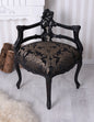 CHAISE D'ANGLE CHAISE BAROQUE FAUTEUIL CHAISE REMBOURRÉE ANTIQUE NOIR OR