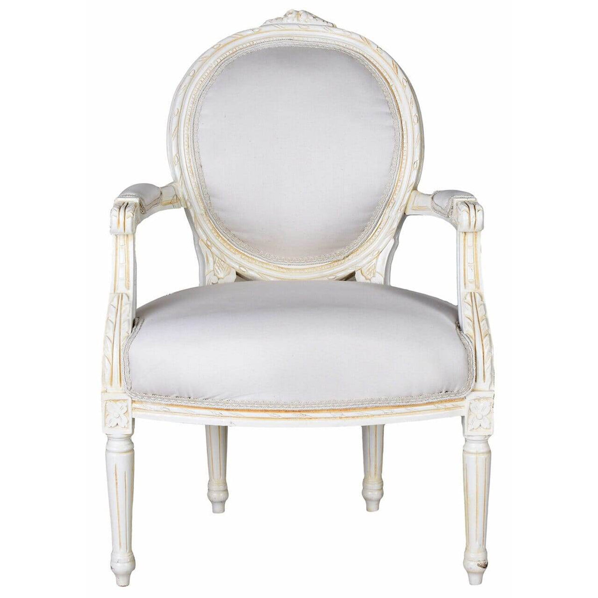 KÖNIGLICHER MEDAILLON SESSEL BAROCKSTIL WEISS - Palo24