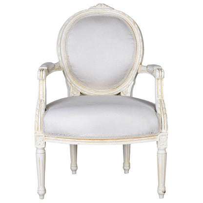 KÖNIGLICHER MEDAILLON SESSEL BAROCKSTIL WEISS - Palo24