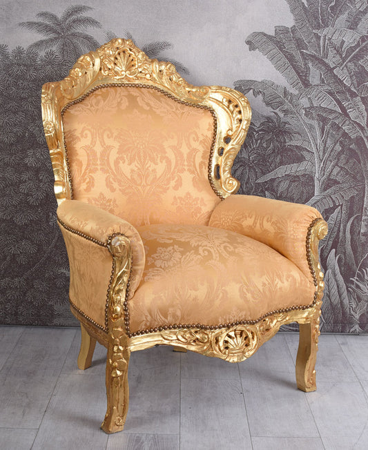 SEDIA BAROCCA XXL POLTRONA ORO SEDIA ANTICA VERSAILLES 116CM